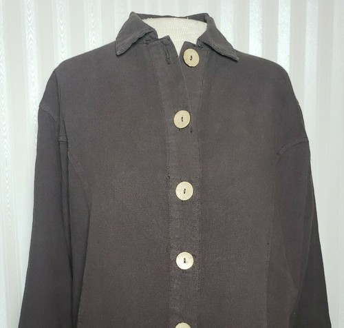Sea Breeze of California Womens Sz S Cotton Jacket Brown Button Front Pockets  - Picture 1 of 7