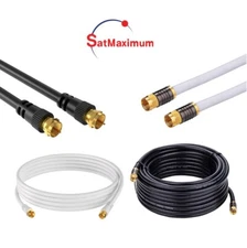 RG6 DUAL QUAD Shield Coaxial Cable for TV Antenna Satellite Coax 3ft - 100ft Lot