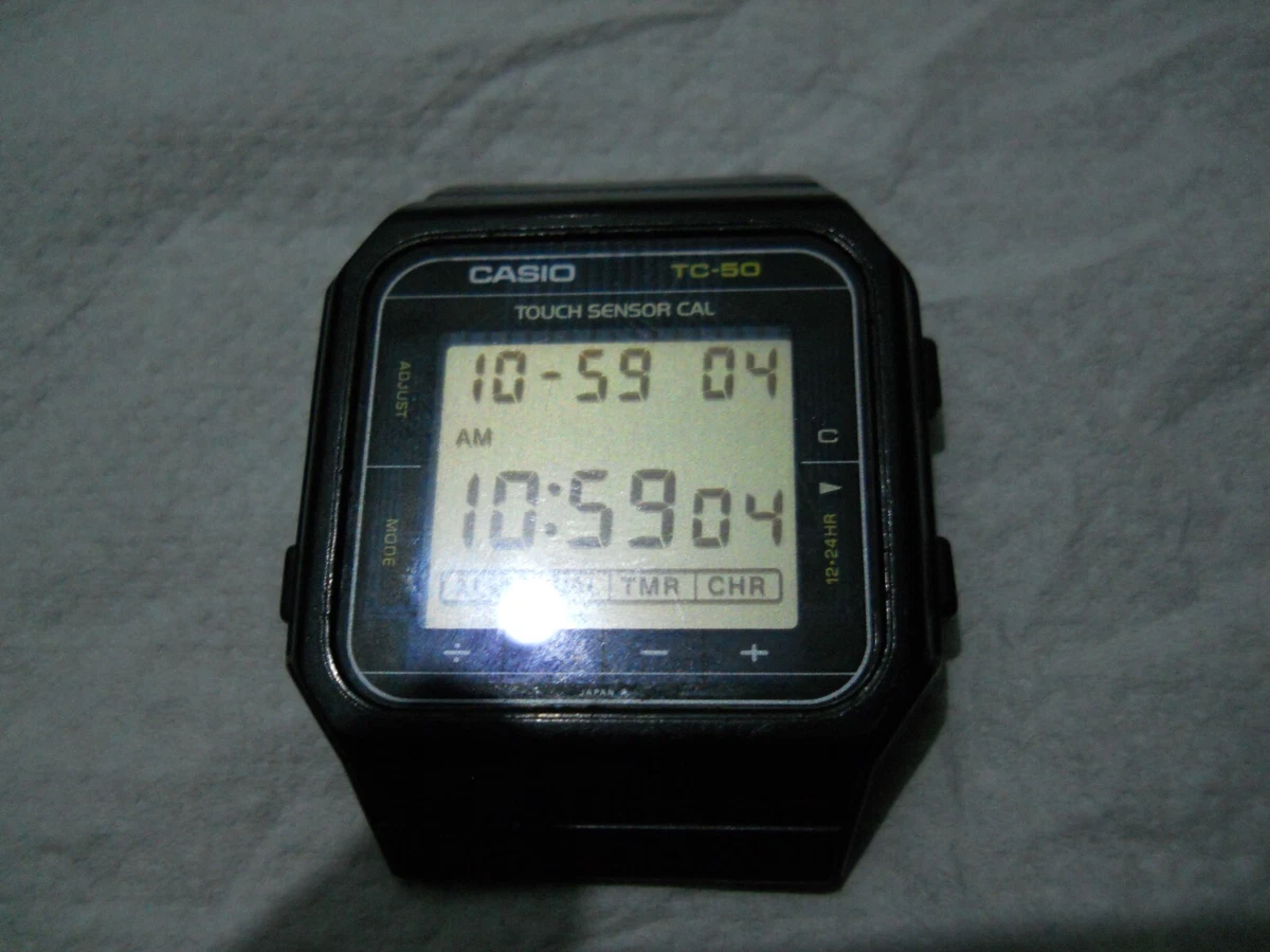 Vintage Casio 120 TC 50 Touch Screen Calculator Watch Japan