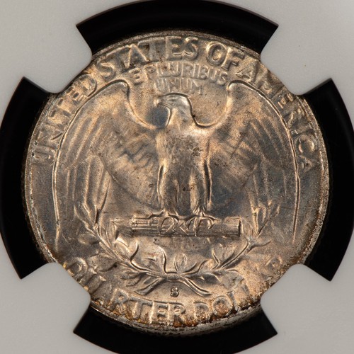 1954-S 25c Washington Quarter PQ Neon Rainbow Toning - NGC MS 66 - VIDEO - Z4404 - Picture 12 of 18