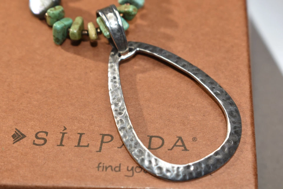 Silpada Howlite Shell Pearl Sterling Silver Necklace N1786  Retired! $89  - Image 2 of 4