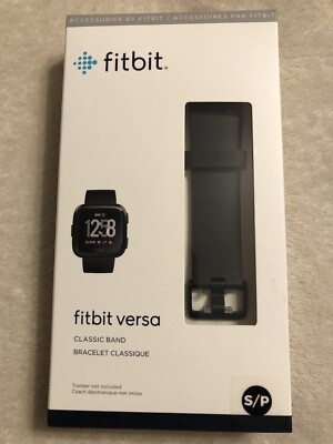 Fitbit Versa Classic Band Black ~ Small NEW S/P In Box Fitness Smart Watch