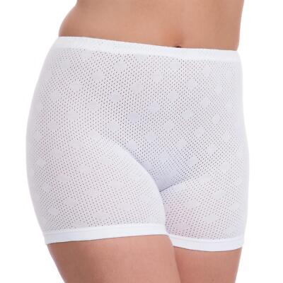 Baumwolle Airtex Pantee Eyelet Full Short Slip Schlüpfer Unterwäsche 3 Paar