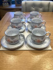 DENBY ENCORE 6 X CUPS AND SAUCERS STONEWARE TABLEWARE