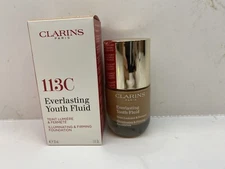 Clarins Everlasting Youth Fluid Foundation 113C NIB 1 oz