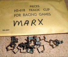 40-Count Track Clips MARX 1/32nd Slot Car HS 618 NOS Very Scarce Hard to Find