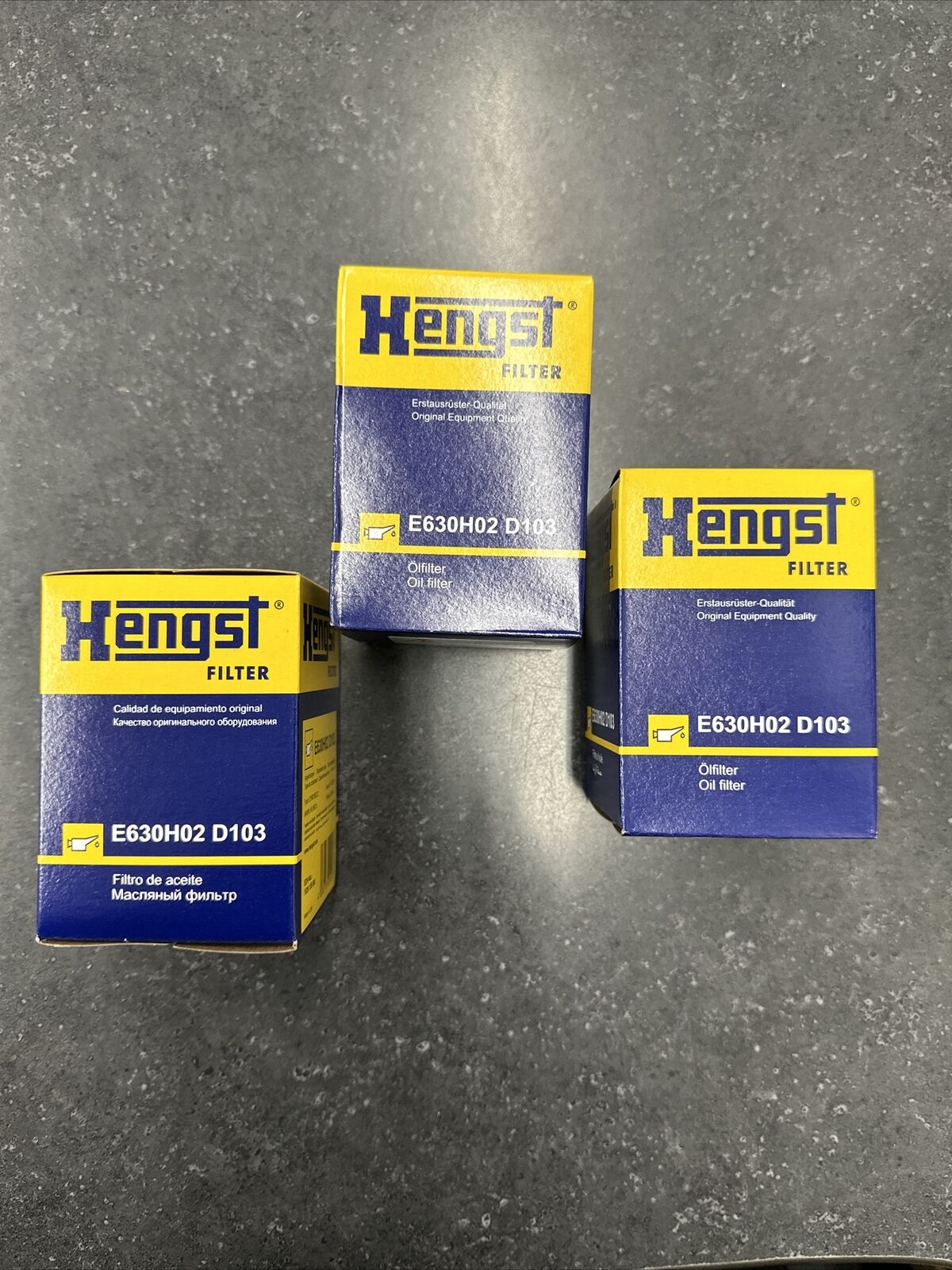 Engine Oil Filter HENGST E630H02 D103 New In Unopened Box, Set Of 3