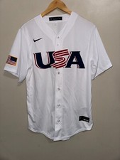Men's Nike Team USA World Baseball Classic Jersey White Blank Size S NEW