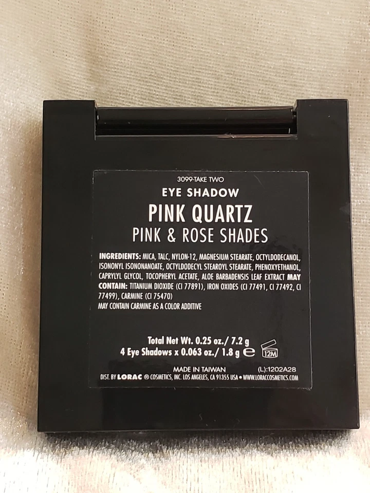 Sombra de ojos LORAC cuádruple ROSA CUARZO tonos rosa y rosa 0,25 oz 7,2 g NUEVA rara Foto 2 de 4