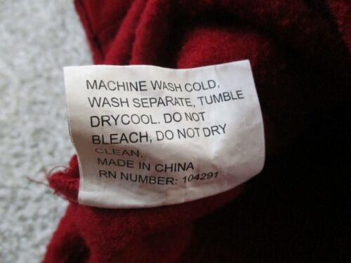 Vintage Naama Fleece Henley Jacket Adult Extra Large Maroon Red 90s EUC - Picture 2 of 8