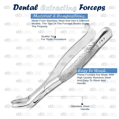 Pinza per estrazione denti dentale #287 con mascelle seghettate - Foto 4 di 4
