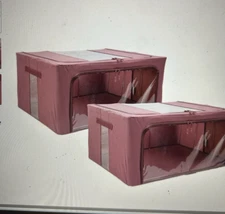 Improvements Collapsible Storage Bins - Set of 2 Rose Color