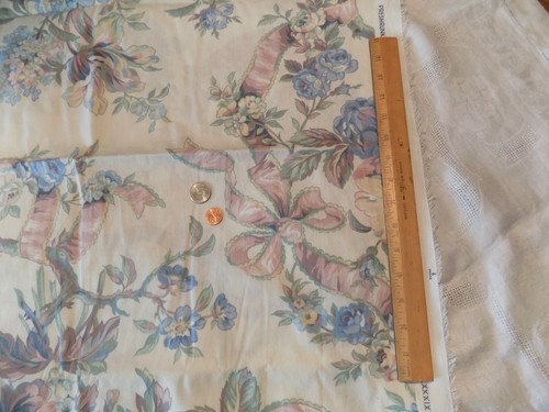 Cotton Fabric 1.94 Yards an F.M.R. Original for Kenmill Screen Print 1989 Floral - Picture 2 of 5