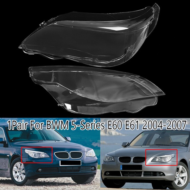 2X Headlight Lamp Cover Lens for BMW 5 Series E60 E61 525i 530i 540i