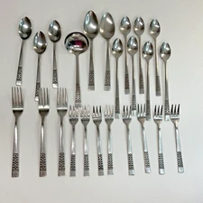 Rogers Stainless Japan Flatware Set CASA VISTA MCM Forks Spoons Ice Tea Cocktail
