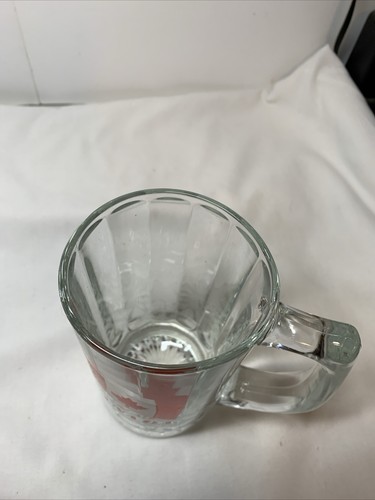 Canada Flag Clear Glass Beer Mug Ribbed Coffee Cup Vintage Made in USA 5 1/2 Tal - Picture 5 of 9