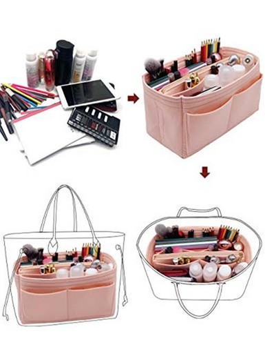Felt Purse Bag Organizer Insert with zipper Bag Tote Assorted Sizes , Colors - Picture 35 of 61