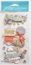 Jolee's Boutique Large Dimensional Stickers - FAMILY WORDS - 7 pcs