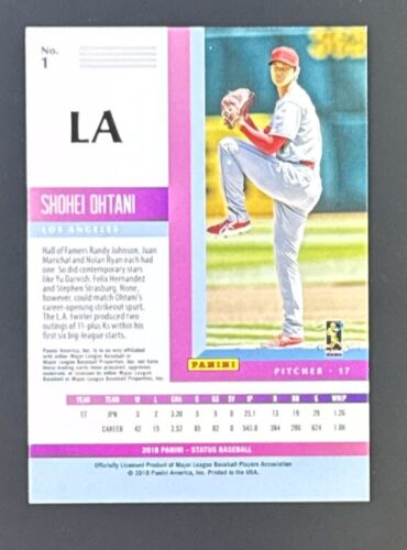 2018 Panini Chronicles - Status #1 Shohei Ohtani (RC) - Picture 2 of 2
