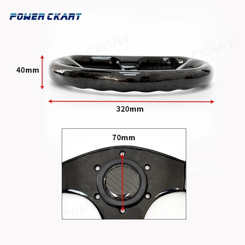 13' Real Carbon Fiber Steering Wheel JDM Car Sport D Shape Steering Wheel - Picture 3 of 15
