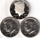 2025-P +D+S Brilliant Uncirculated Kennedy Half Dollar with Clad Proof 3 Coins!