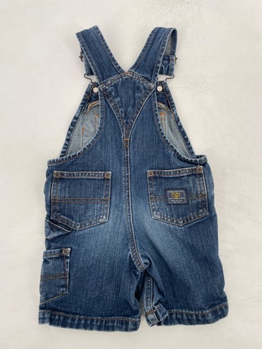 VTG Polo Ralph Lauren Baby 18m Overall shorts Jeans Carpenter 100% cotton Y2K 90 - Picture 10 of 10