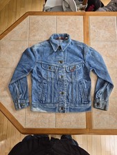 Vintage 70s Lee Riders Sanforized Denim Jacket USA Made Girls Youth Size 12 XS