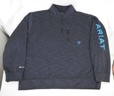 Men's Ariat Tek Cold Series 1/4 Zip Heathered Gray Pullover XL. Fleece Lined.