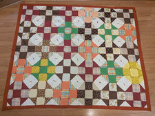 Vintage Patchwork Tie-Knot Handmade Quilt 65" x 76.5" READ-DESCRIPTION