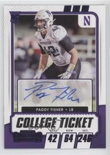 2021 Contenders Draft Picks College Game Ticket Purple Paddy Fisher Auto 6f8