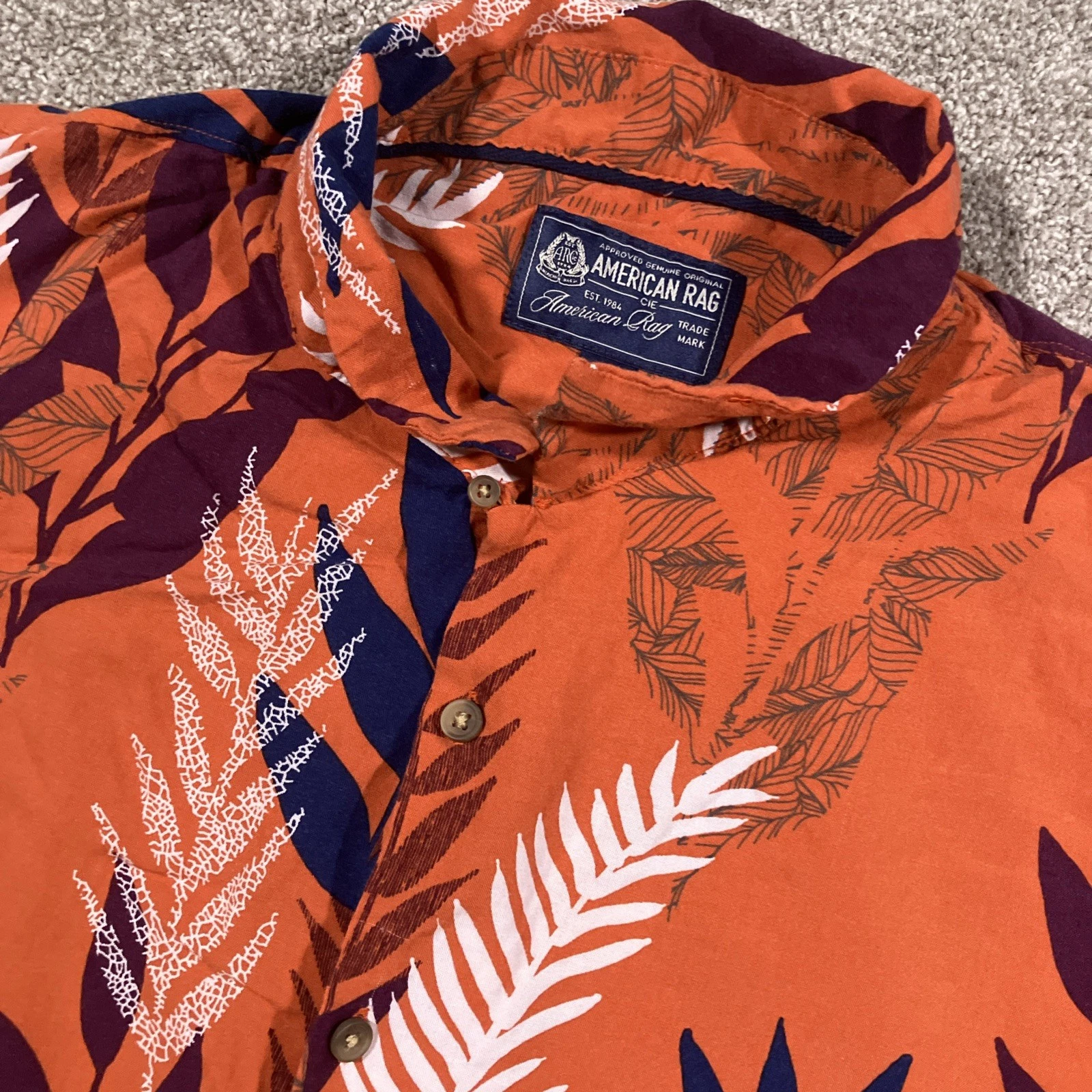 American Rag Hawaiian Shirt Mens 2XL Floral Rayon Resort Vacation Beach Lounge