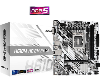 ASRock H610M-HDV/M.2+ D5 LGA1700 Intel H610 DDR5 Micro ATX Motherboard