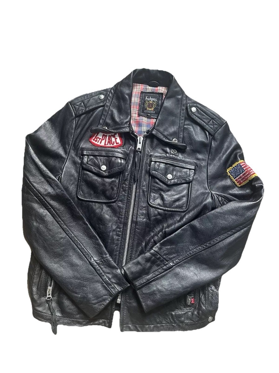 Rare Ramones punk 1990s Schott Cow Hide Leather With Blanket