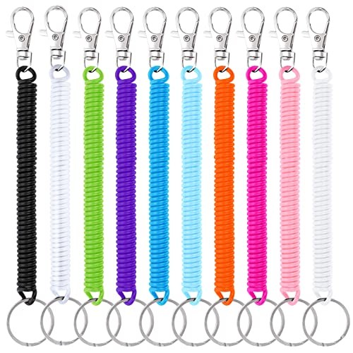 cobee Coil Springs Keychain, 10 Pcs Retractable Coil Springs Keychains with - Bild 2 von 8