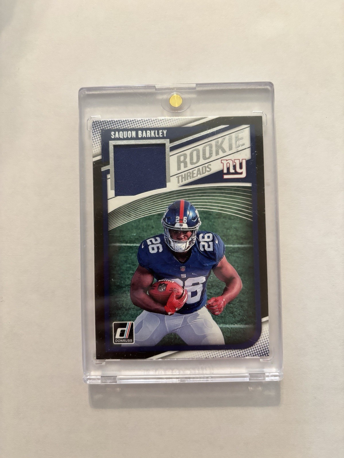 2018 Panini Donruss Football Saquon Barkley RC Rookie Threads Patch Green #6