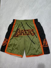 New Los Angeles Lakers Men Army Green Pockets stitched Shorts Size US