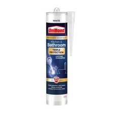 UniBond Triple Protection Anti Mould Silicone Sealant For Kitchen & Bathrooms