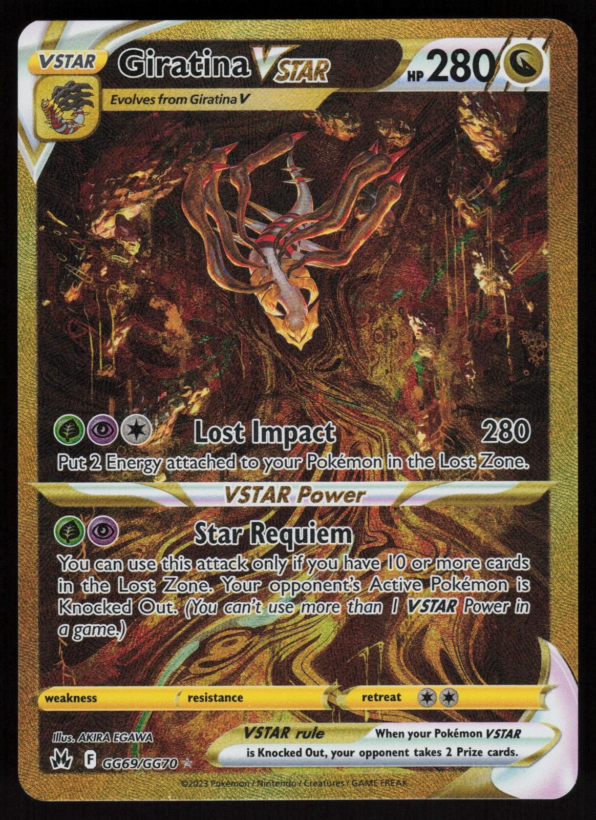 Giratina VSTAR GG69/GG70 Crown Zenith Galarian Gallery Holo Secret Rare POKEMON