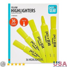 Chisel Tip Highlighters 36 Count Bright Fluorescent Ink Note Taking Studying New