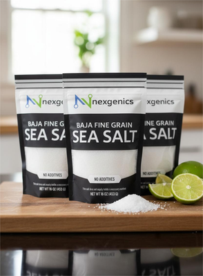 #ad 3 Pack Nexgenics Baja Fine Grain Sea Salt Natural Non Iodized Premium Pure 16oz $12.99