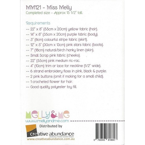 Melly and Me Pattern: Miss Melly Doll - Picture 3 of 3