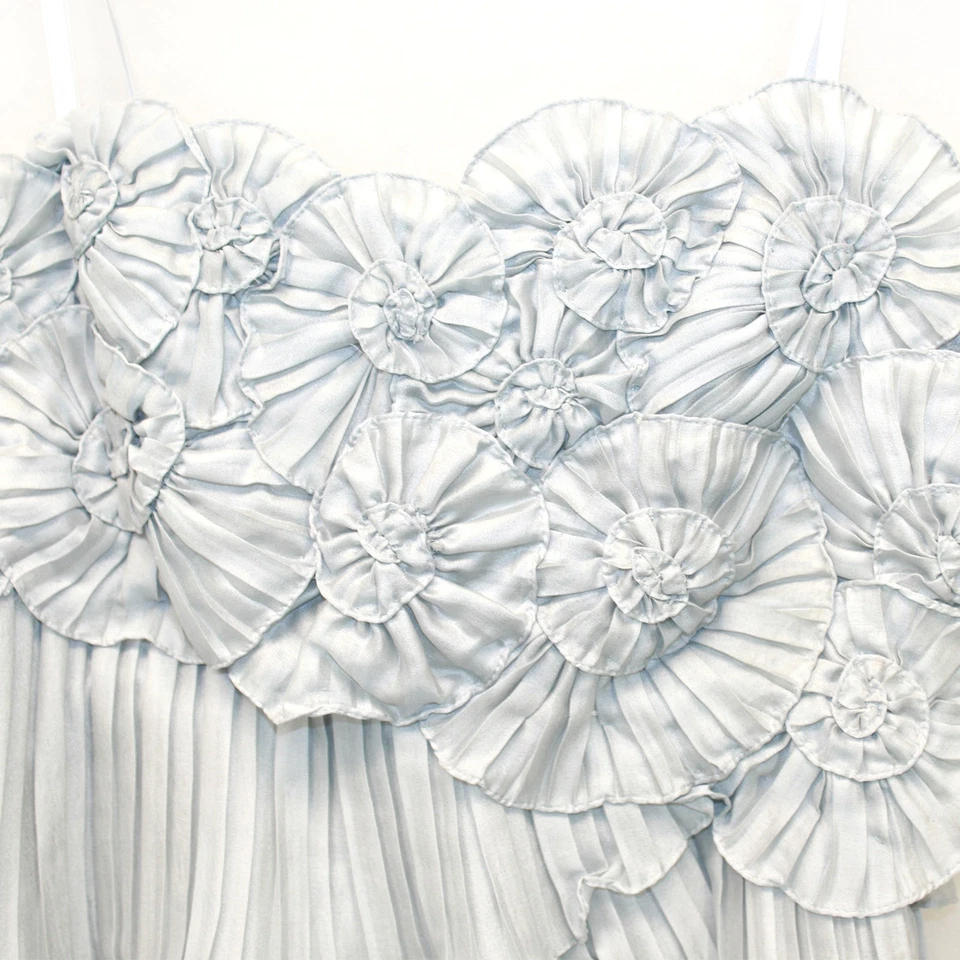 Blusa babydoll vintage BCBG MaxAzria seda origami plisada flores talla 0 XS Foto 2 de 4