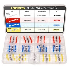 100 Pcs Solder Seal Wire Connectors Waterproof Heat Shrink Butt Connectors