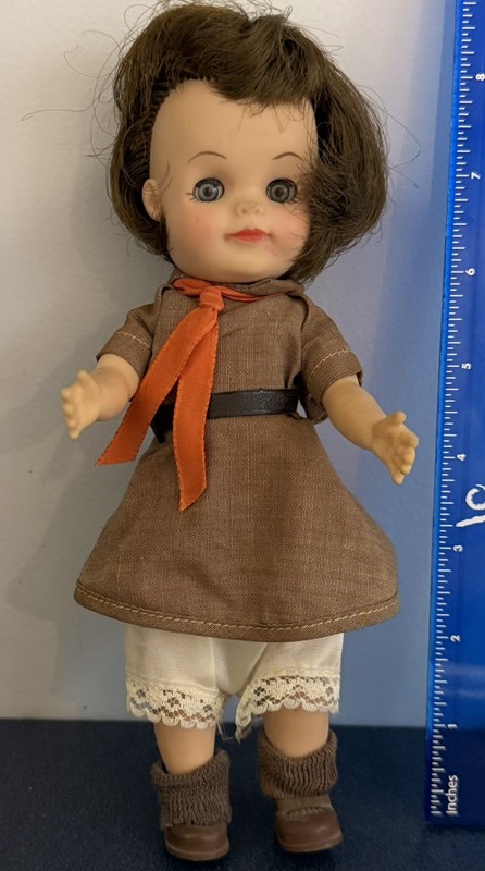 8” Vintage Effanbee Fluffy Brownie Girl Scouts 1965 Doll Original Brunette #M1