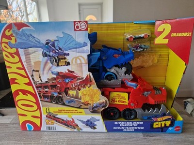 Hot Wheels City Ultimate Dual Dragon Transporter Playset Neu Sealed 2ft Long