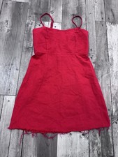 Brandy Melville Red Raw Hem Mini Spaghetti Straps Lightweight OS