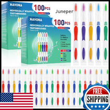 Navona 200 Individually Wrapped Disposable Toothbrushes Bulk Pack Soft