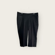 Catherines Plus Essential Flat Front Twill Capri Black Side Inset Pants 3X