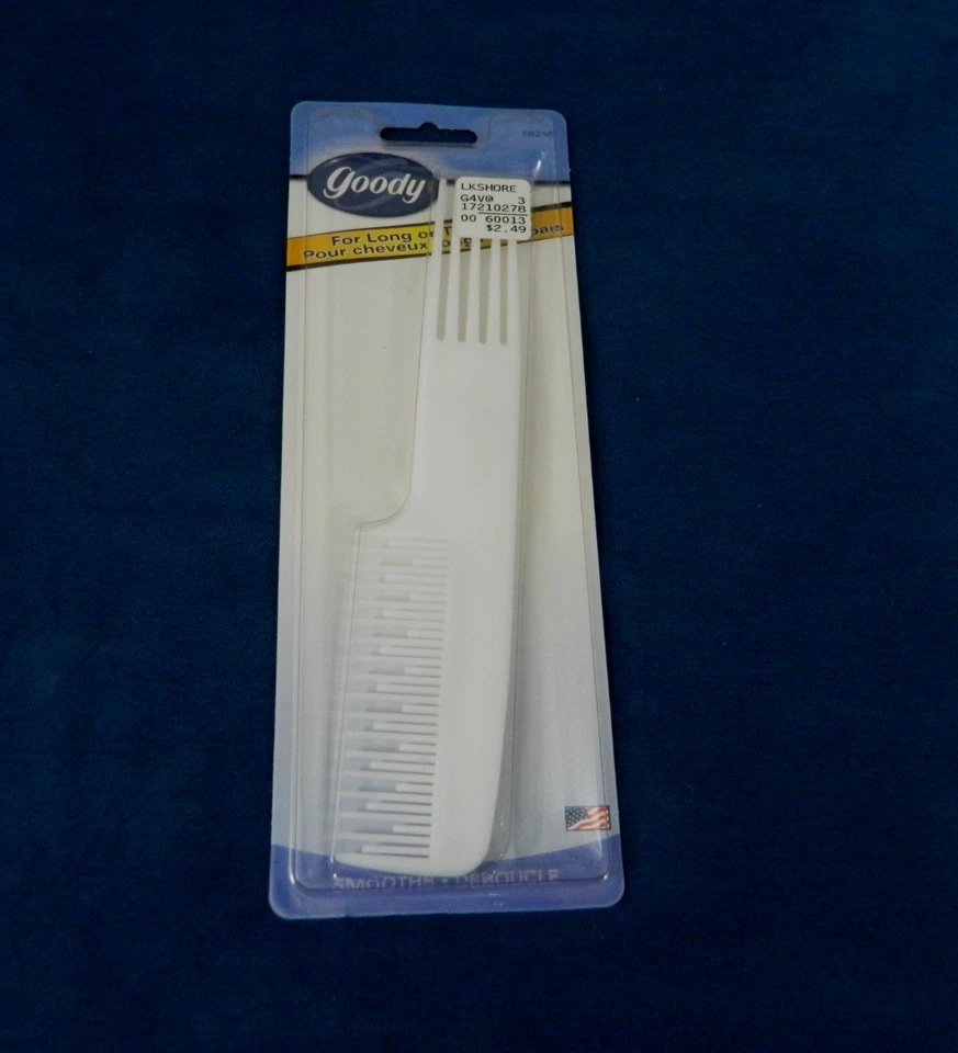 Goody Hair Comb Pick Combo White Made in USA New in Package 2002 Smooths - Image 2 of 4