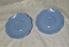 Vintage Jeanette Blue Delphite Cherry Blossom 2 Saucers for Child's Tea Set